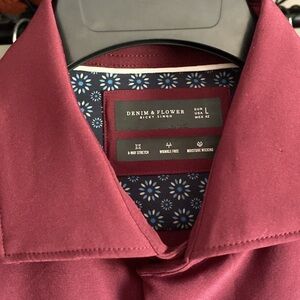 Denim and Flower Stretch Shirt